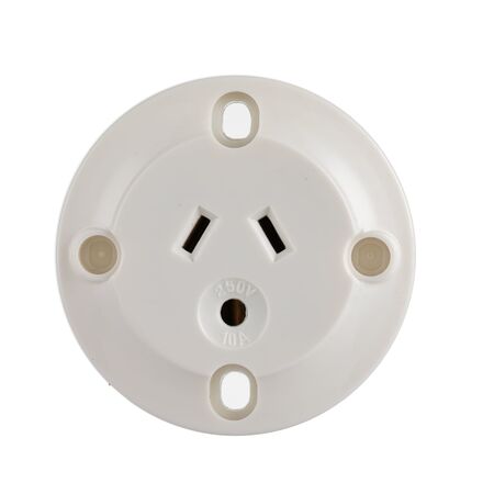 Surface Socket Flush Round Earth | 10A 240V | Recessed Mount | Impact-Resistant by Transco