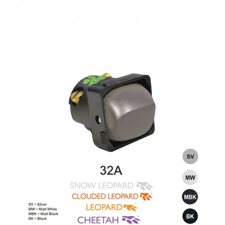 Switch Mechanism 32A 250V | Cat's Eye Silver | Heavy-Duty by Trader