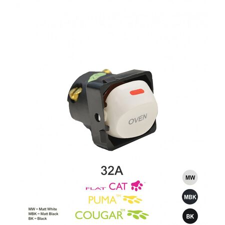 Oven Switch Mechanism 32A 250V | PUMA Dolly Shape | White by Trader