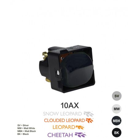 Double Pole Switch Mechanism 10AX 250V | Cat's Eye Matt Black | x5 by Trader