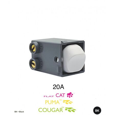 Double Pole Switch Mechanism 20A 250V | White | Flush Mount by Trader