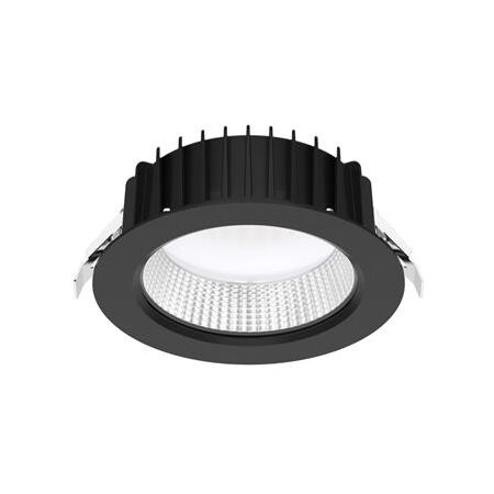 NEO-PRO Round 25W Recessed Dimmable LED Tricolour IP65 Downlight - Black