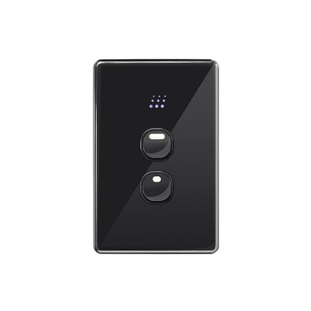 Multi Dimmer Switch 2 Button 1 Dimmer | 10A Max | 230V Black by Trader