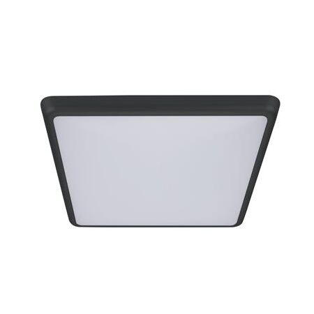 SOLAR-300-SQ Square Tricolour 25W 300MM Slimline Led Dimmable IP54 Oyster Light - Black