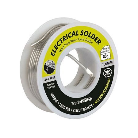 ELECTRICIAL SOLDER 1.6mm RESIN CORE LEAD FREE 85g