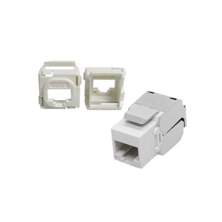 Category 6 RJ45 Keystone Jack | White | Includes Bezels | Pack of 50 by CABAC