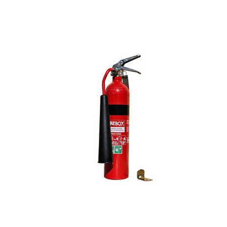 2kg CO2 Fire Extinguisher | 2B:E Fire Rating | Aluminium Cylinder | Powder Coated Red by Firebox