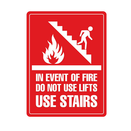 PVC Do Not Use Lift Use Stairs Sign | Durable Material | Clear Safety Message | Indoor Use by Firebox