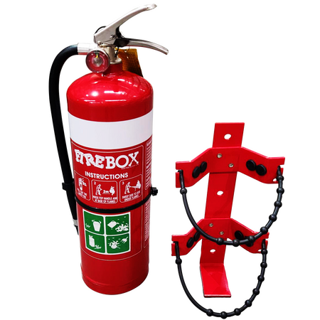 Vehicle Fire Extinguisher Bracket | Adjustable Rubber Straps | Powder Coated Red | 4.5kg by Firebox