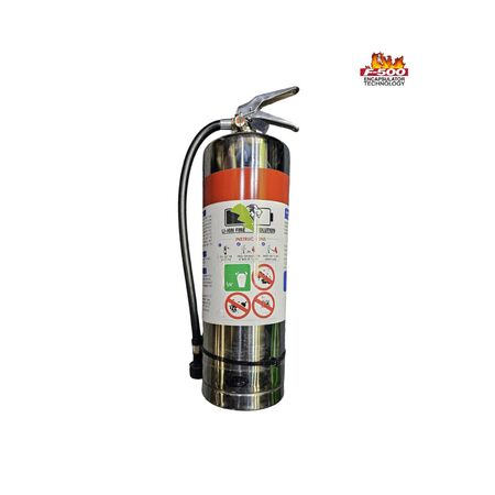 9 Litre LI-ION Fire Extinguisher | F-500 EA Agent | Polished Stainless Steel | Wall Bracket Included by Firebox