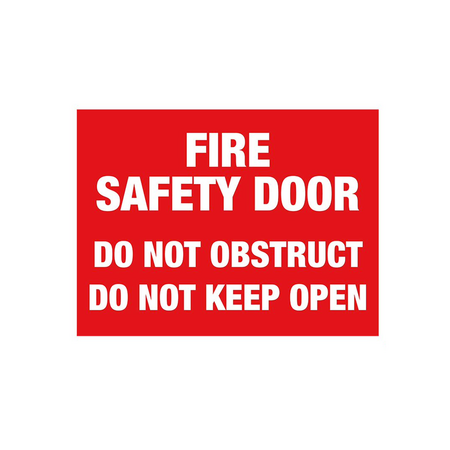 PVC Fire Safety Door Sign | UV-Protected | Clear Message & Easy Installation | 300mm x 225mm by Firebox