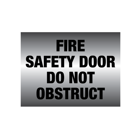 Fire Safety Door Sign | UV-Protected PVC | Metal Finish | Clear 'Do Not Obstruct' Message by Firebox