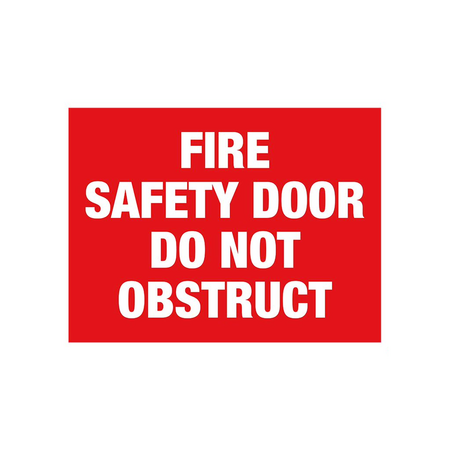 PVC Fire Safety Door Sign | UV-Protected Material | Clear 'Do Not Obstruct' Message | Indoor/Outdoor Use by Firebox