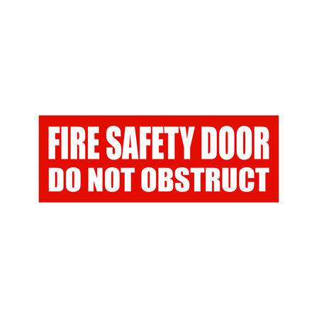 PVC Fire Safety Door Do Not Obstruct Sign | UV-Protected | Clear Message | Indoor/Outdoor Use by Firebox