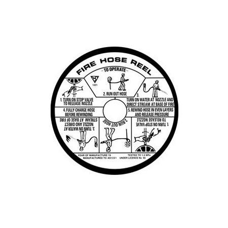 Self-Adhesive PVC Hose Reel Instruction Label | UV-Protected Material | Easy Application | 225mm by Firebox