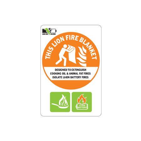 Lithium-Ion Battery Fire Blanket Location Sign | UV-Resistant PVC | Clear Visibility | Safety Compliance by Firebox