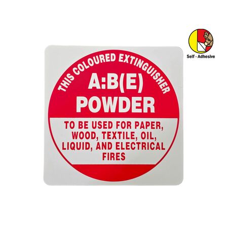 Self-adhesive ABE Extinguisher I.D Sign | UV-Resistant PVC | Easy Application | Fire Safety Compliance by Firebox