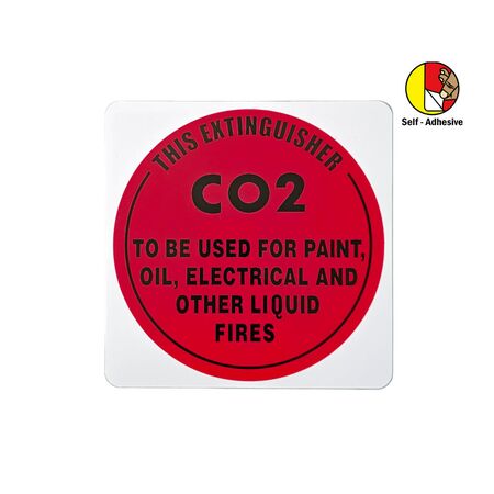 Self-Adhesive CO2 Extinguisher I.D Sign | UV-Resistant PVC | Easy Application | Fire Safety Compliance by Firebox