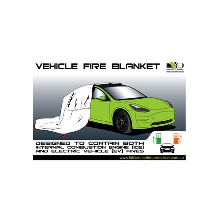 Electric Vehicle Fire Blanket I.D Sign | UV-Protected PVC | Compatible with EV60X80 | Safety Compliance by Firebox