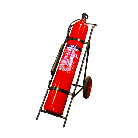 Mobile Wheeled CO2 Fire Extinguisher | 10B:E Fire Rating | Aluminium Cylinder | Red Powder Coated by Firebox