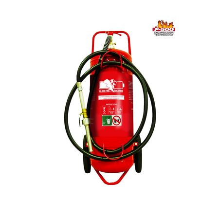 Mobile Wheeled Fire Extinguisher 45L | F-500EA Agent | Stainless Steel & Red Powder Coated | Fire Rating 10A:40B by Firebox