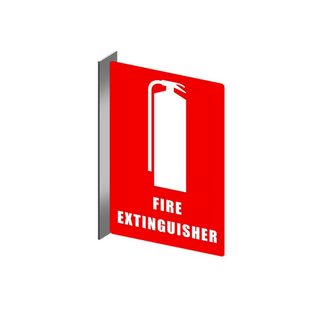 PVC Fire Extinguisher Location Right Angle Sign | UV-Protected | Indoor/Outdoor Use | 150mm x 225mm by Firebox