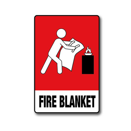Fire Blanket Location Sign | UV-Resistant PVC | Clear Visibility | 225mm x 150mm by Firebox
