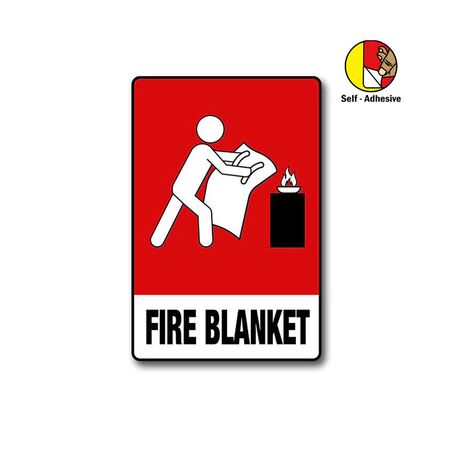 Self-Adhesive Fire Blanket Location Sign | UV-Resistant PVC | Easy Application | 225mm x 150mm by Firebox