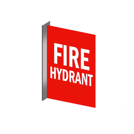PVC Fire Hydrant Location Right Angle Sign | UV-Protected | Clear Visibility | Single Unit by Firebox