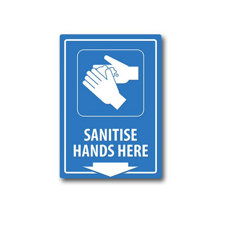 Sanitise Hands Location Sign | UV-Protected PVC | Indoor & Outdoor Use | 150mm x 225mm by Firebox