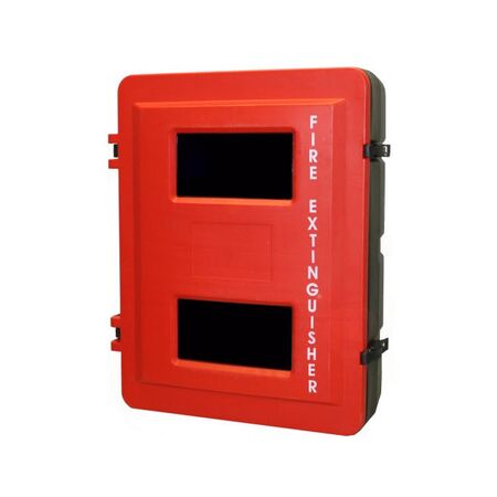 Double Plastic Fire Extinguisher Cabinet | Suits 4.5kg-9.0kg DCP & 3.5kg CO2 | Lockable with Strap | Durable by Firebox
