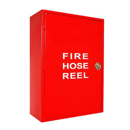 Fire Hose Reel Cabinet | Powder Coated Steel | UV Coated Red Finish | Left Hand Opening by Firebox