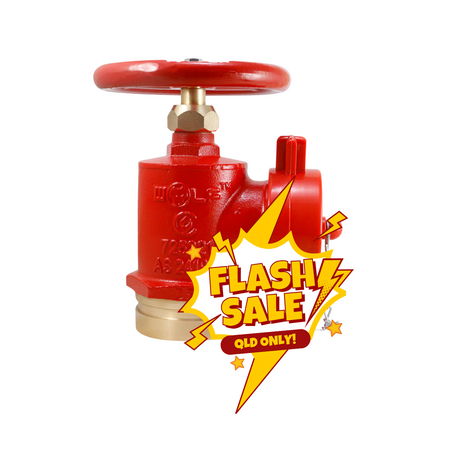 65mm QRT Outlet x 80mm RG Inlet | Durable Brass Construction | High Visibility Red Finish | 1400 kPa Working Pressure by Firebox