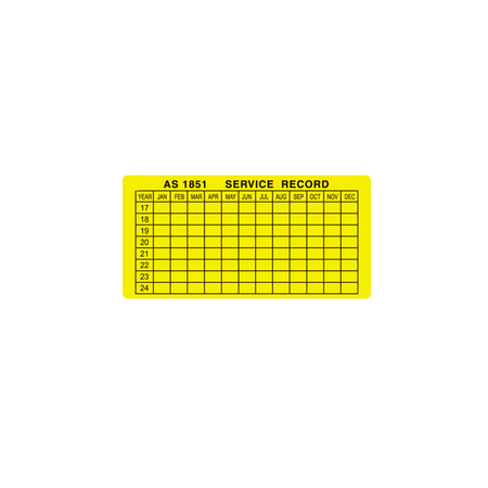 AS1851 Adhesive Maintenance Tag | Compliant with AS1851 Standards | Easy Attachment | Bulk Pack Available | Firebox