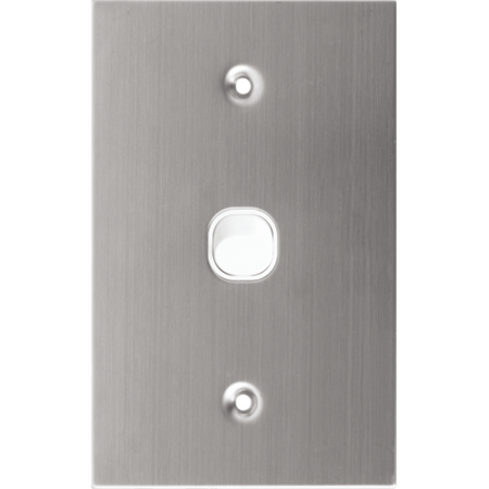 Two Gang Stainless Steel Switch | Durable Construction | Vertical Design | Bulk Pack by Dexton