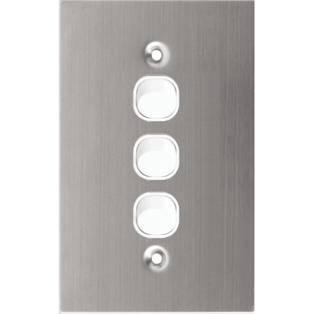 Three Gang Stainless Steel Switch | Durable & Corrosion Resistant | Vertical Design by Dexton