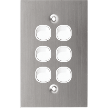 Six Gang Stainless Steel Switch | Durable & Corrosion Resistant | Vertical Configuration by Dexton