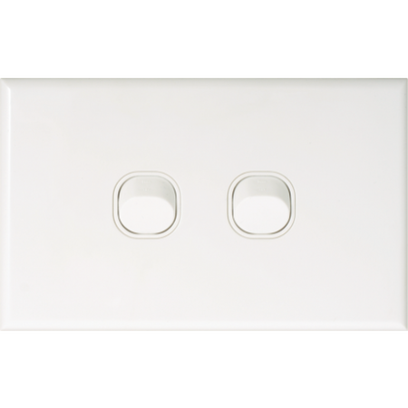 Slim Two Gang Switch Plate Cover | Modern Design | Pack of 10 | Dexton