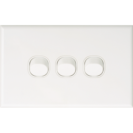Slim Three Gang Switch Plate Cover | Modern Design | Compatible with Three Gang Configurations by Dexton