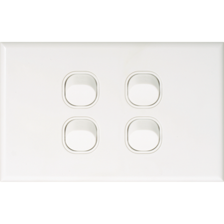 Slim Four Gang Switch Plate Cover | Durable Design | Easy Installation | Electrical Switch Cover by Dexton