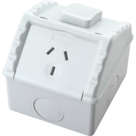 Outdoor Weatherproof Power Socket | 15A Current Rating | IP53 Protection | Single Socket by Dexton