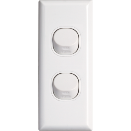 Standard Double Architrave Switch | Vertical Design | Durable Build | Indoor Use by Dexton