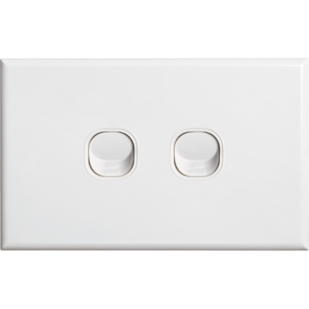 Standard 2 Gang Cover Plate | High-Quality Plastic | Smooth Finish | 10 Pack by Dexton