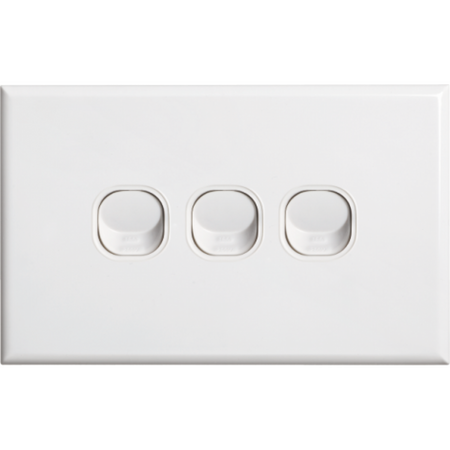 Standard 3 Gang Cover Plate | High-Quality Plastic | Smooth Finish | Compatible with Standard Frames by Dexton