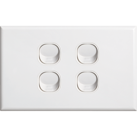 Standard 4 Gang Cover Plate | Pack of 10 | Durable Material & Electrical Compliance | Dexton