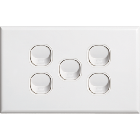 5 Gang Cover Plate | Durable Material | Ideal for Residential & Commercial Use by Dexton