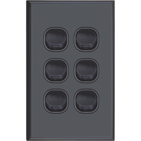 Six Gang Switch 16A | Standard Design | Durable & Reliable | Black by Dexton