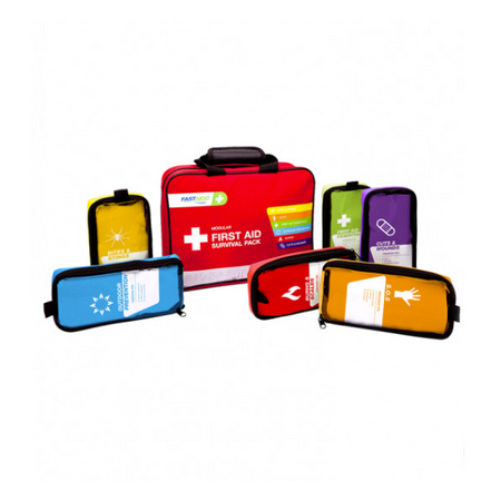Modular First Aid Survival Pack | 303 Pieces | Soft Case Design & Reflective Tape | Portable by Firebox