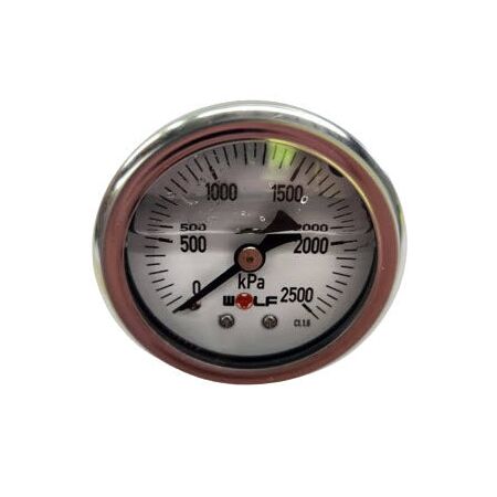 Oil Filled Pressure Gauge 63mm | 2500kPa Range | Stainless Steel & Rear Entry by Firebox