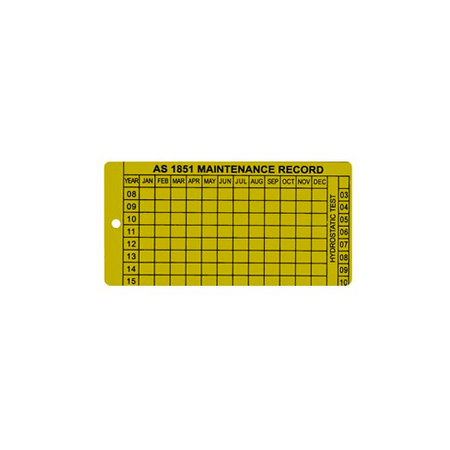 AS1851 Plastic Maintenance Tag | Durable Plastic | Compliant with AS1851 | 100 Tags by Firebox